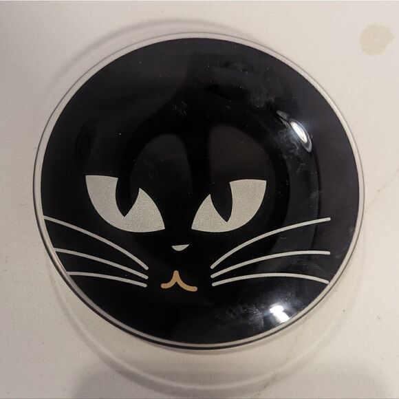 2Pc Set Japanese Cat Glass Plates Jewelry Catch All Dish - Picture 2 of 7